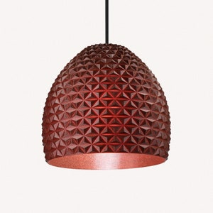 Geometric modern lamp shade, Hanging pendant lamp, Red lamp shade, Industrial Lighting, Scandinavian style pendant light, Nordic Lamp. image 1