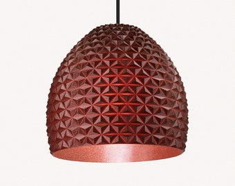 Geometric modern lamp shade, Hanging pendant lamp, Red lamp shade, Industrial Lighting, Scandinavian style pendant light, Nordic Lamp.