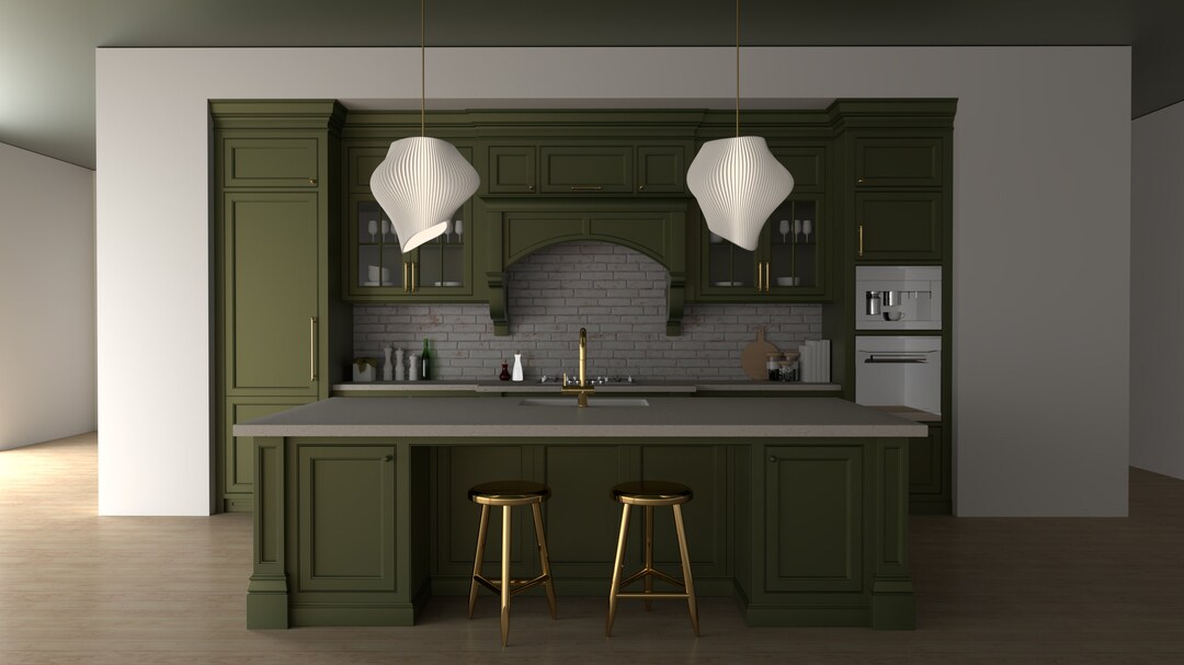 Large Wave Lampshades X2 Pendant Light White Lamps Contemporary Lamp