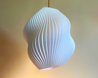 White Wave Lampshade V3 | Pendant Light | Contemporary Lampshade | Modern Pendant Light | Art Lamp |  Sculptural Light | W34cm x H28cm