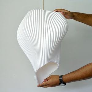 White Wave Lampshade Contemporary Sculpture Light image 7