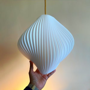 White Wave Lampshade V2 Pendant Light Contemporary Light - Etsy