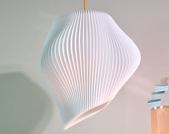 White Wave Lampshade Modern Pendant Light