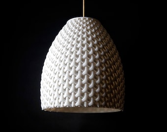 White Weave Lampshade - Pendant Light - Contemporary - Modern- Art Deco- Woven Lamp W27cm x H32cm