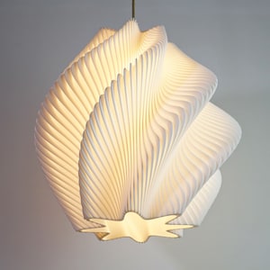 Large Spiral White Wave Lampshade Modern Light image 5
