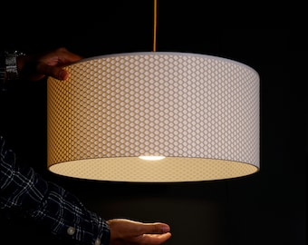Large Hive Drum shade - Pendant Light - Hanging light - Contemporary - Modern- Art Deco-  W50cm x H20cm
