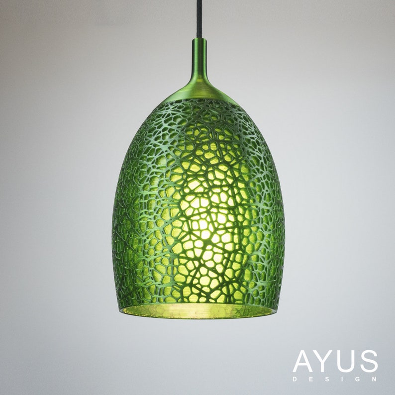 Industrial LampPendant lampLampshadeGreen Leaf Pendant W20cm x H40cm