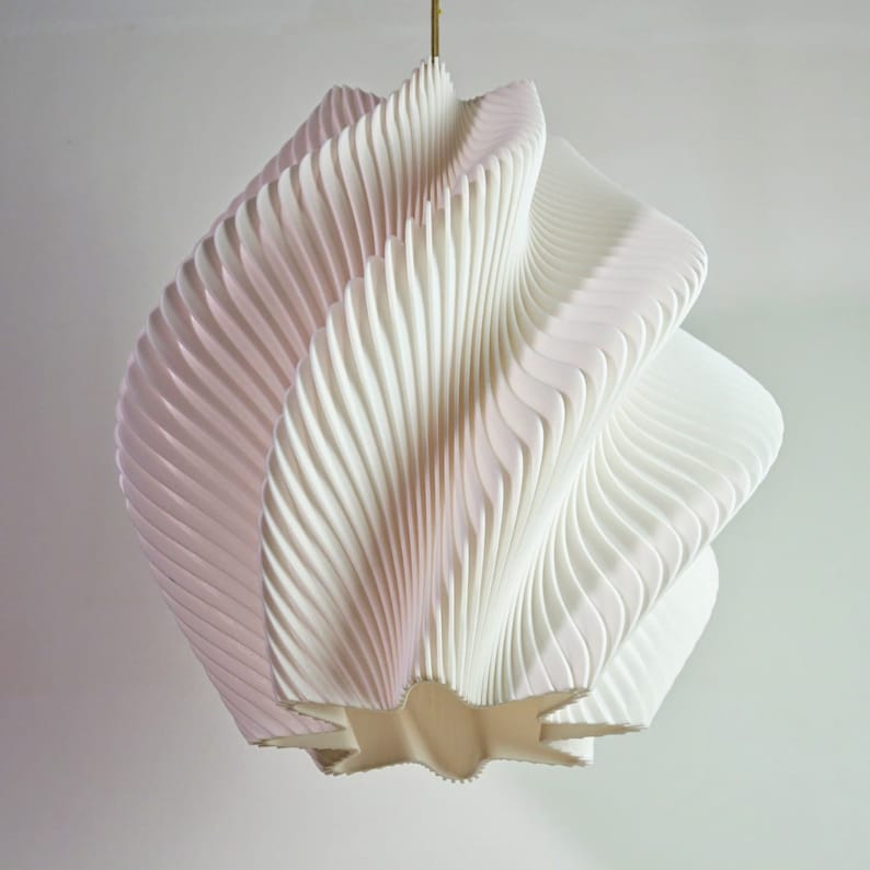 Large Spiral White Wave Lampshade Modern Light image 6