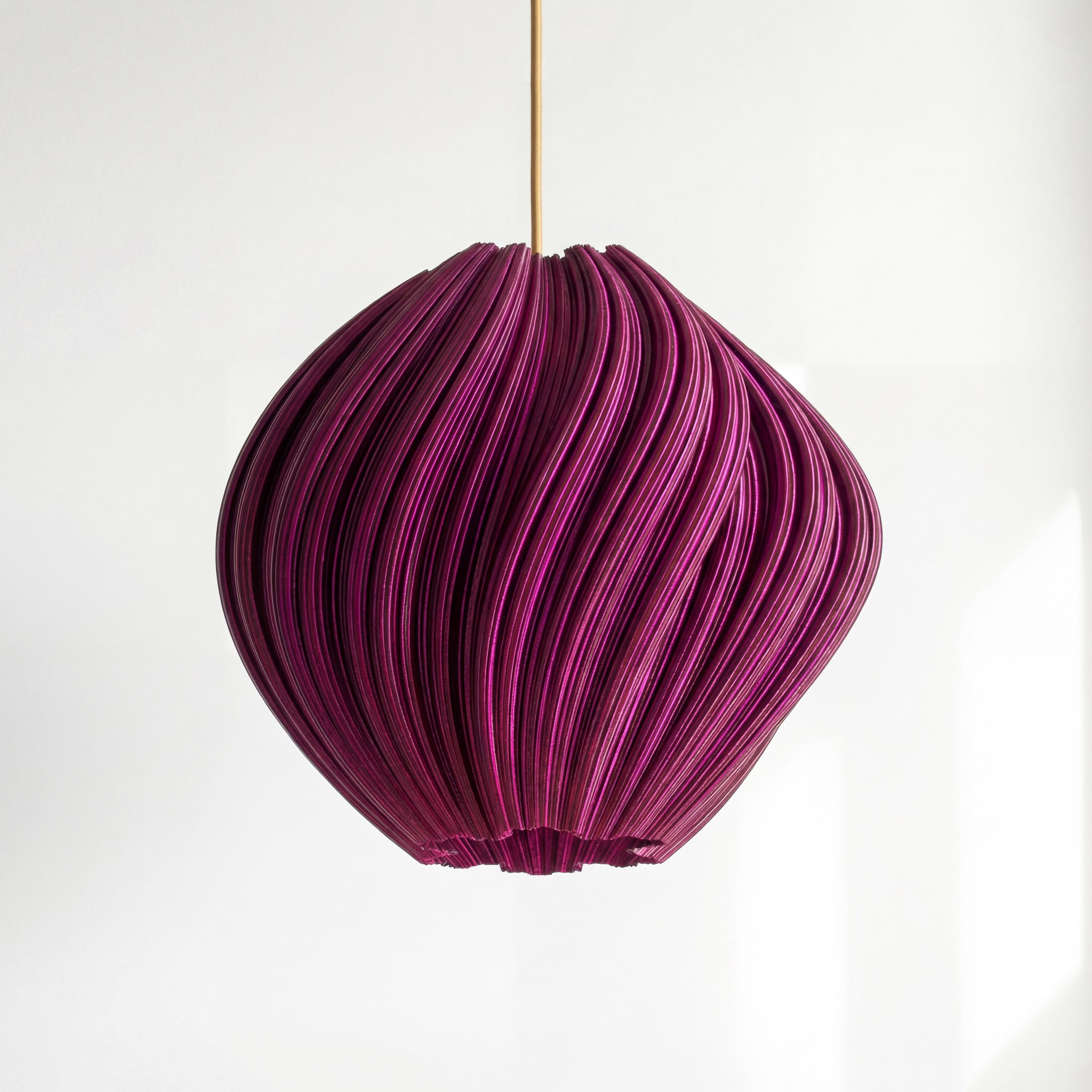 Lith Seashell Violet Sculptural Pendant Light: Seashell Statement Ceiling Lamp, 35cm ...