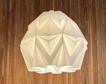 Large Origami Lampshade - White - Modern - Large - Geometric [ORIGAMI] Made From Sugarcane H36cmxW42cm