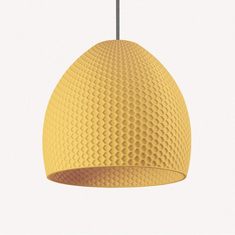 Ceiling light Yellow Lampshade Contemporary Light Industrial HIVEDOME Made From Sugarcane W26cmxH28cm image 1