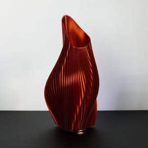 Long Amber Orange Wave Desk Lamp, Table Lamp H46cm x W28cm