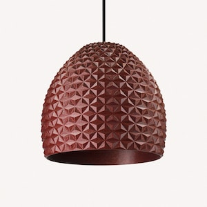 Geometric modern lamp shade, Hanging pendant lamp, Red lamp shade, Industrial Lighting, Scandinavian style pendant light, Nordic Lamp. image 2