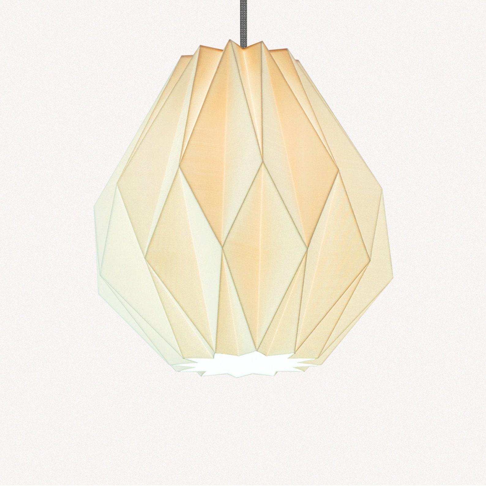 Origami Lampshades X2 White Pendant Lights Modern Large Etsy