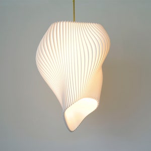 White Wave Lampshade Contemporary Sculpture Light image 4