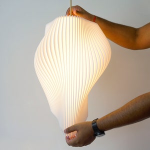 White Wave Lampshade Contemporary Sculpture Light image 9