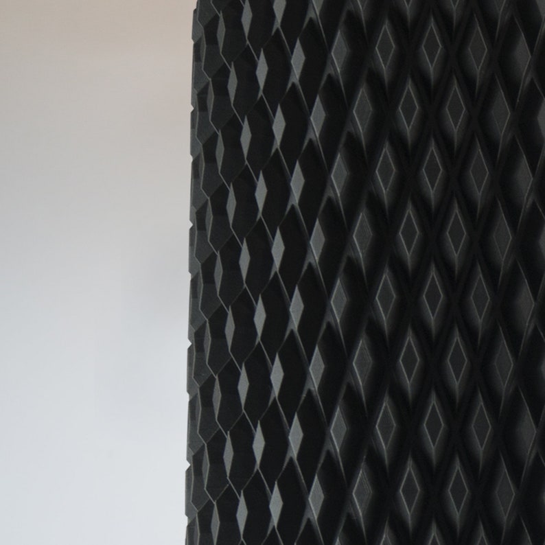 Lampshade/Industrial lighting/Black Lampshade/Pendant Lamp Black Knurl Geometric Shade image 3