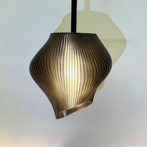 Luxury Smoke Black Wave Lampshade - Pendant Light - Contemporary - Modern- Art Deco- Sculpture W30cm x H30cm