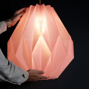 Jade Pink Origami Pendant Light: Modern Ceiling Lighting
