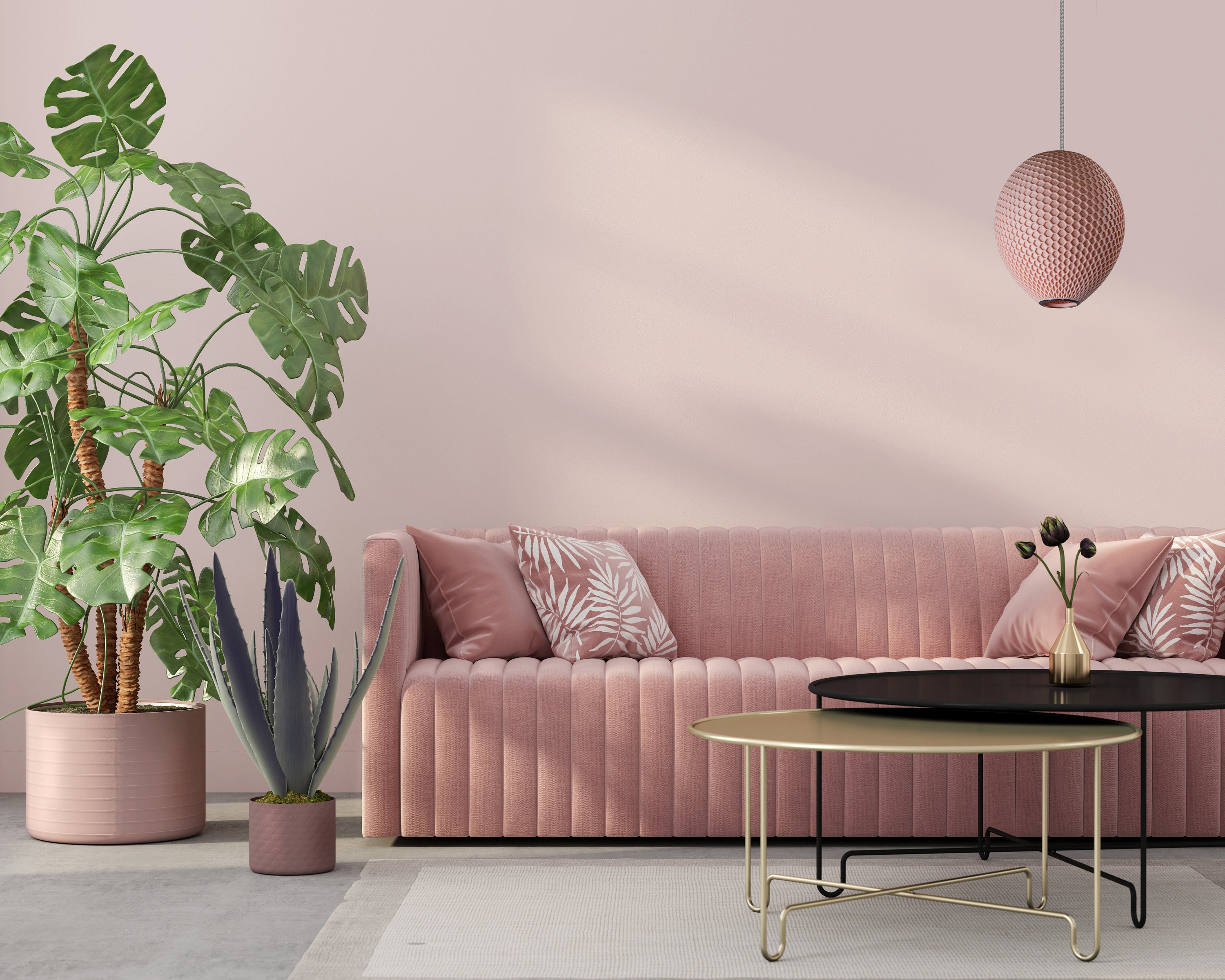 Ceiling Light Pink Modern Mid Century Modern Etsy