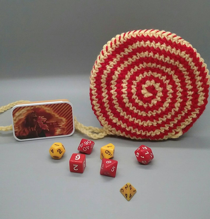 Burgundy /& Gold Bag Bravery Dice Bag Dungeons and Dragons Dice Bag Magic: The Gathering Dice Bag Wizard World Pathfinder Dice Bag