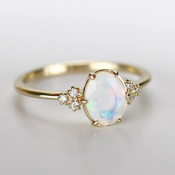 oval opal engagement ring diamonds | R 260 OP