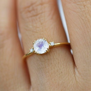 Moonstone engagement ring, simple engagement ring, minimalist engagement ring, unique engagement ring