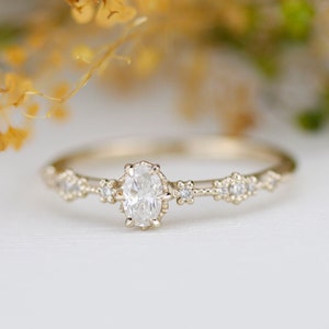 GIA Certified D Color Oval Diamond 18K Gold Engagement Ring