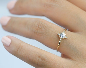 Diamond ring, engagement ring, wedding ring, diamond engagement, promise ring, unique engagement ring , delicate ring, anniversary ring