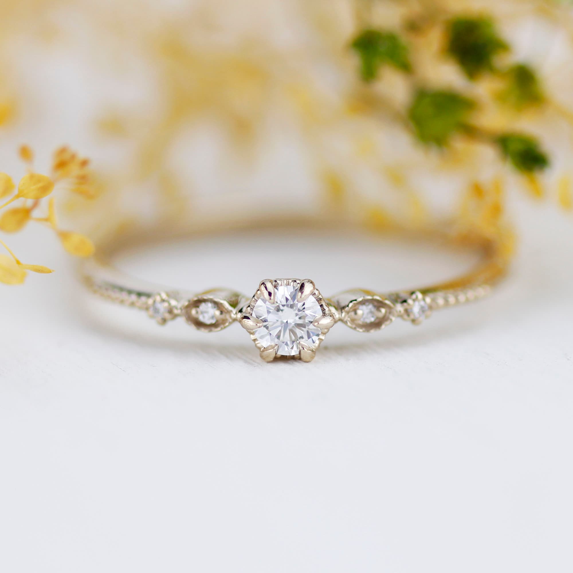 Dainty vintage deals engagement rings
