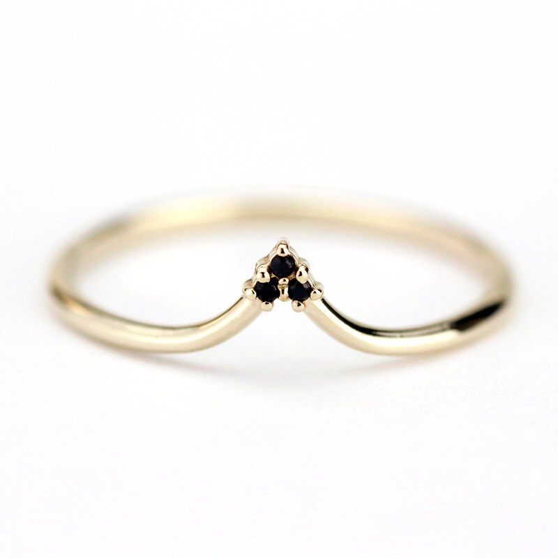 Diamond Ring Black Diamond Ring Wedding Set Wedding Ring Etsy