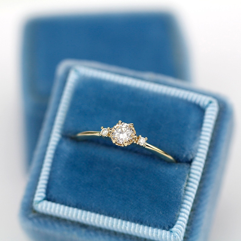 Simple engagement ring delicate engagement ring dainty Etsy
