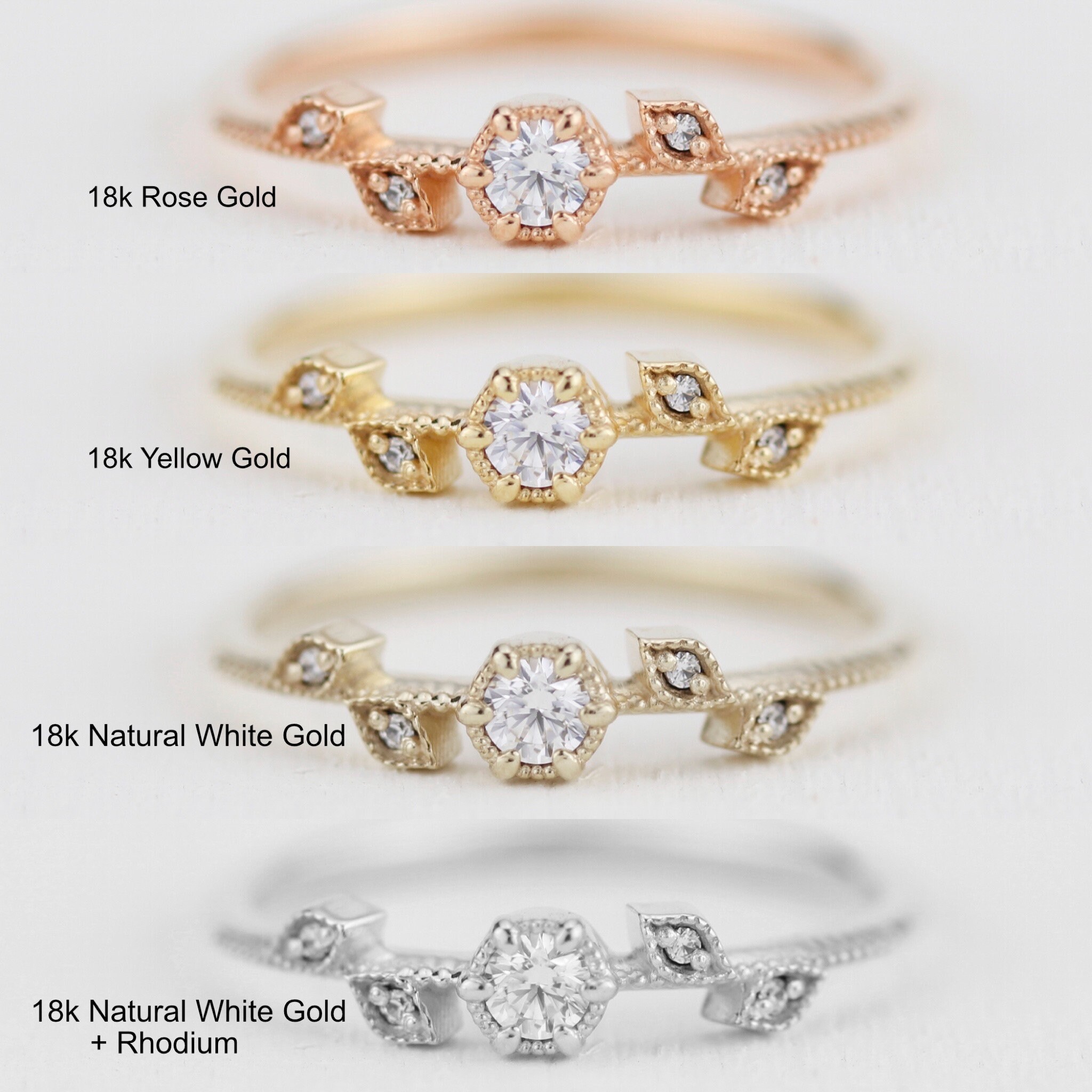 【FRICA】SIMPLE LINE RING 3ct Kai 10x8mm 14kt Gold Moissanite Mermaid Split Oval