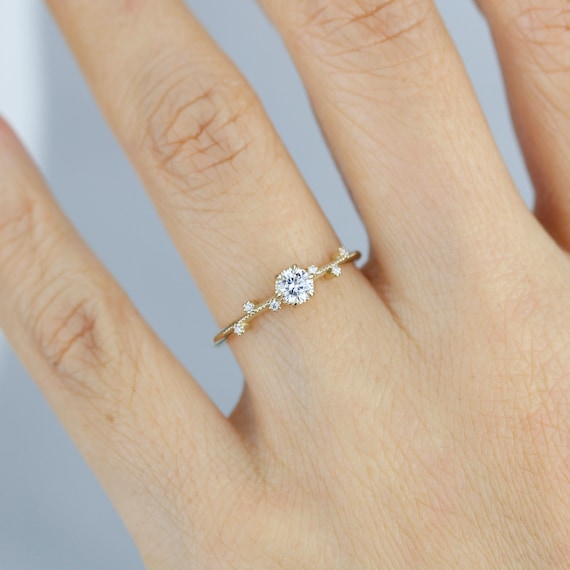 Solitaire engagement ring with very unusual band. — Metamorphosis Jewelry