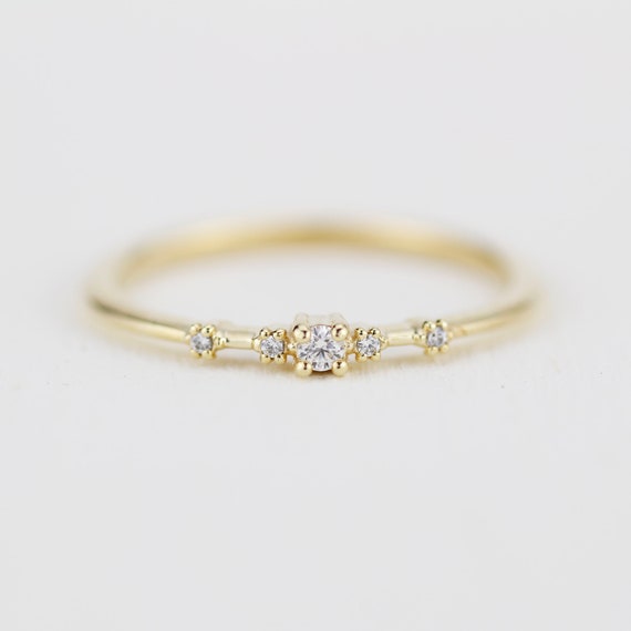 Simple Engagement Ring Dainty Engagement Rings for Women