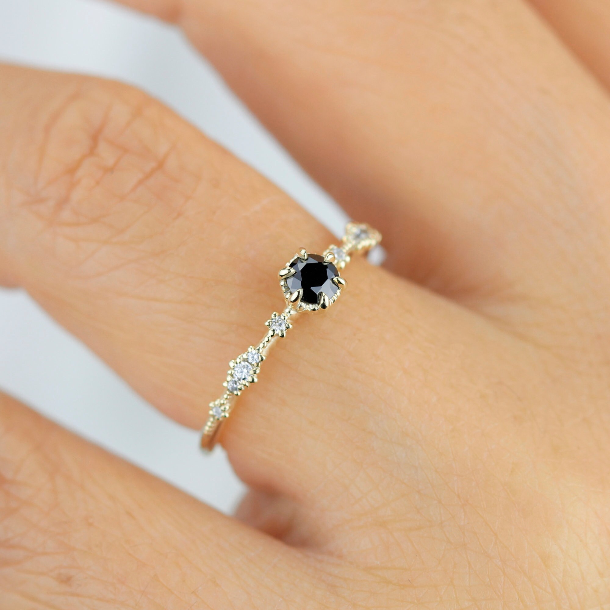 Black Diamond Engagement Ring Simple Black Diamond Engagement