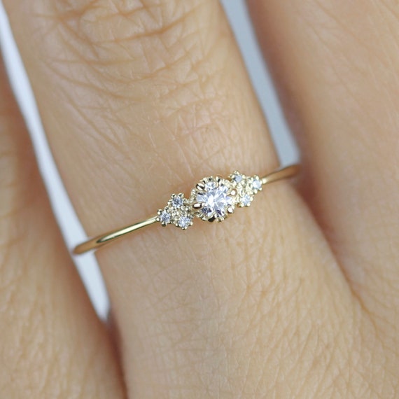 Delicate Engagement Ring Diamond Engagement Ring Unique