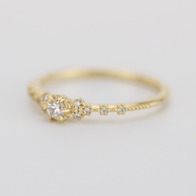Simple Engagement Ring Delicate Engagement Ring Engagement - Etsy