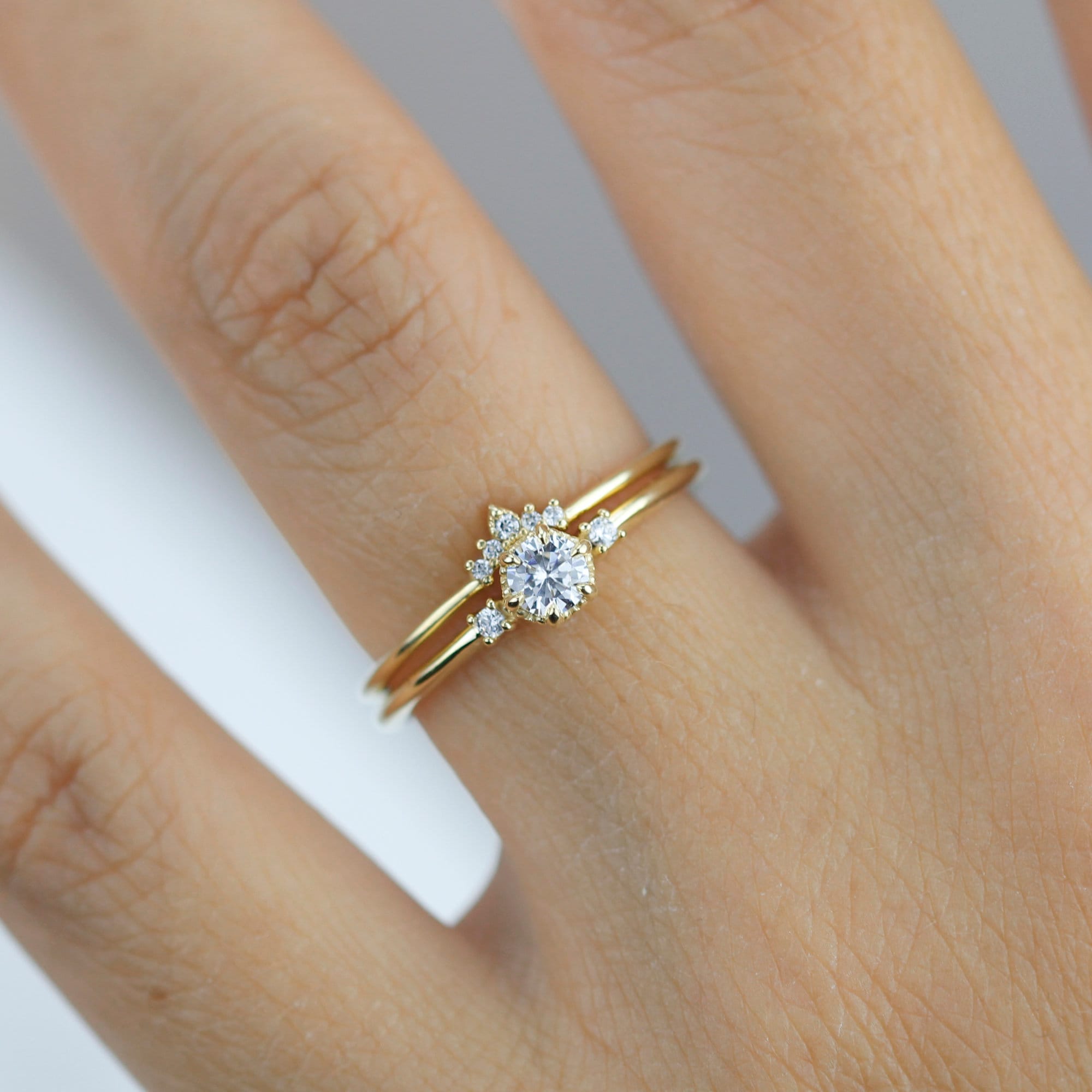 Engagement Ring and Wedding Band Set Bridal Sets Rings for Women
