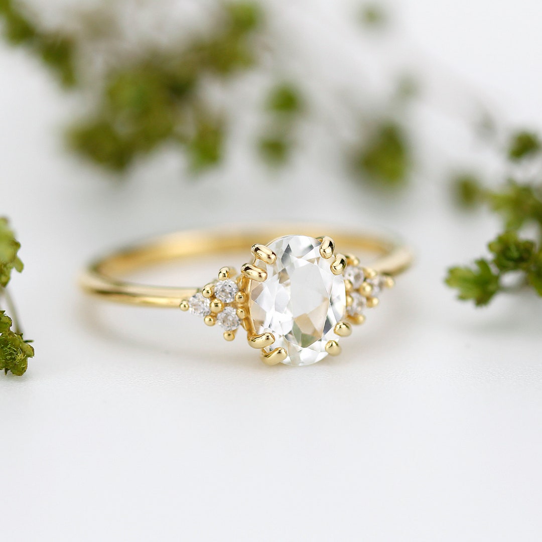 Simple Engagement Ring Delicate Engagement Ring Oval - Etsy