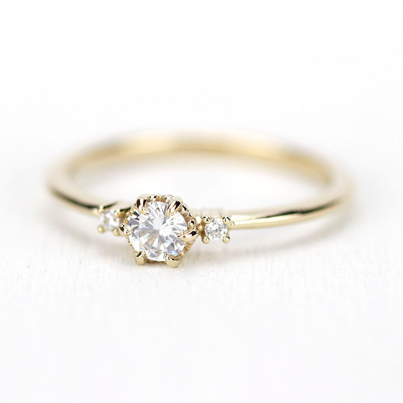 Simple Engagement Ring Delicate Engagement Ring Dainty Etsy