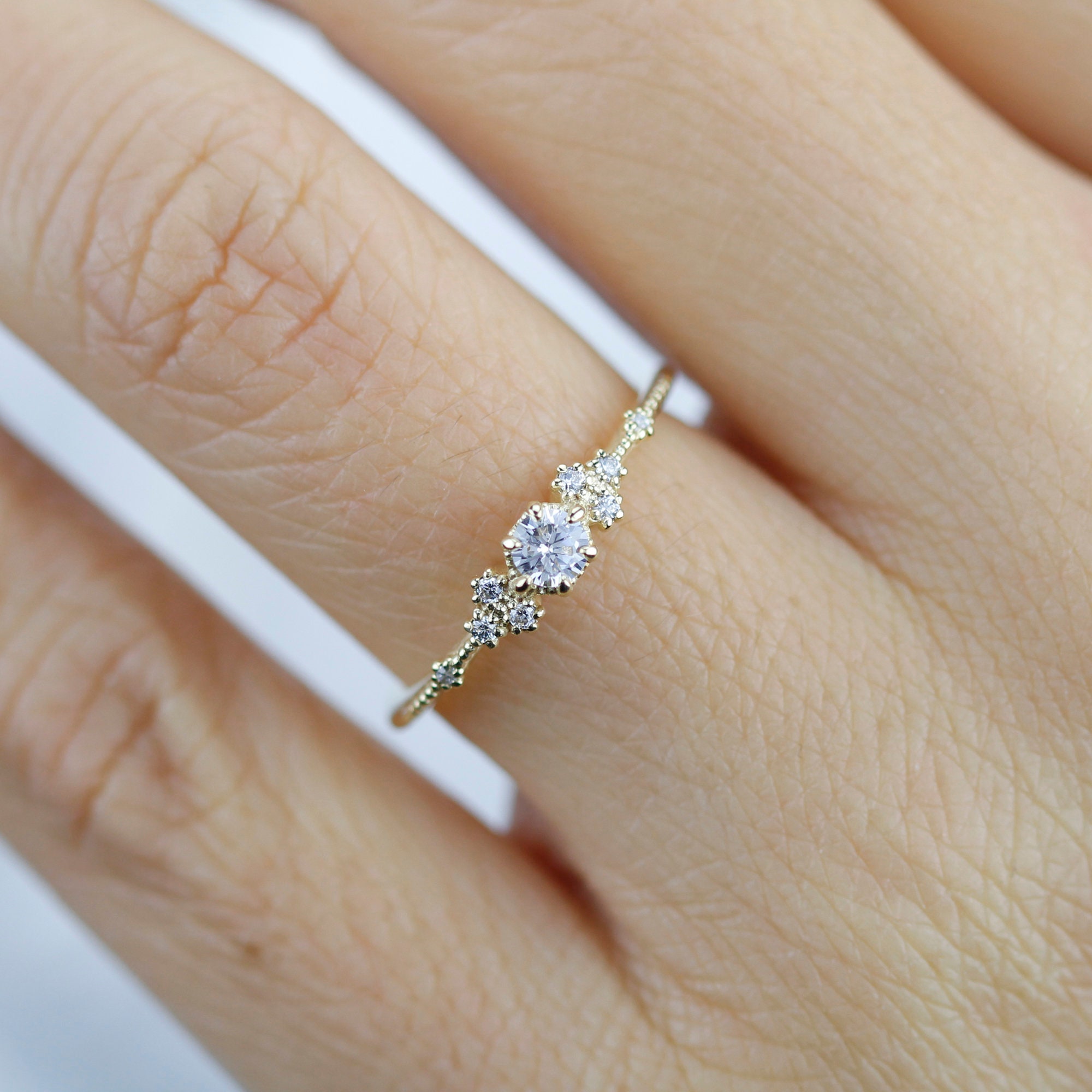 Simple Engagement Ring, White Gold Ring, Delicate Engagement Ring, Dainty  Engagement Ring, Minimalist Engagement Ring -  Canada