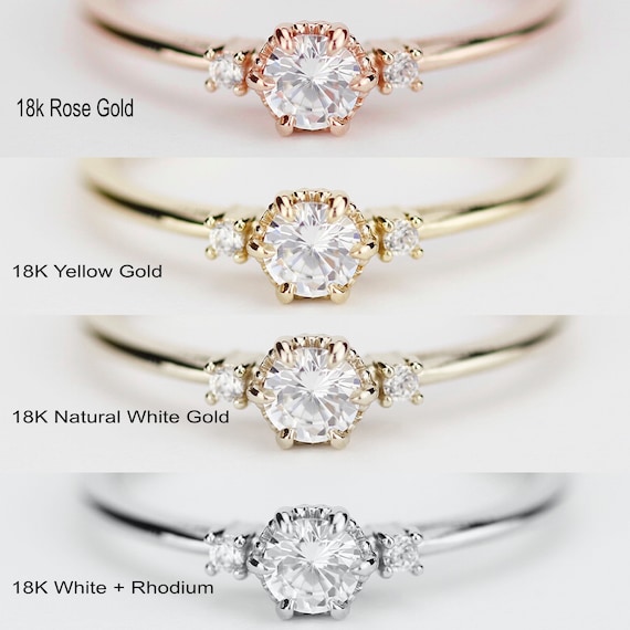 Dainty Wedding Ring Minimalist Moissanite Wedding Ring Round Cut Engagement  Ring | eBay