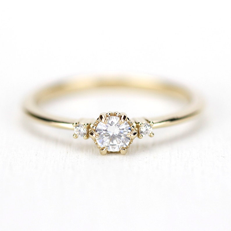 Simple Engagement Ring Delicate Engagement Ring Dainty - Etsy