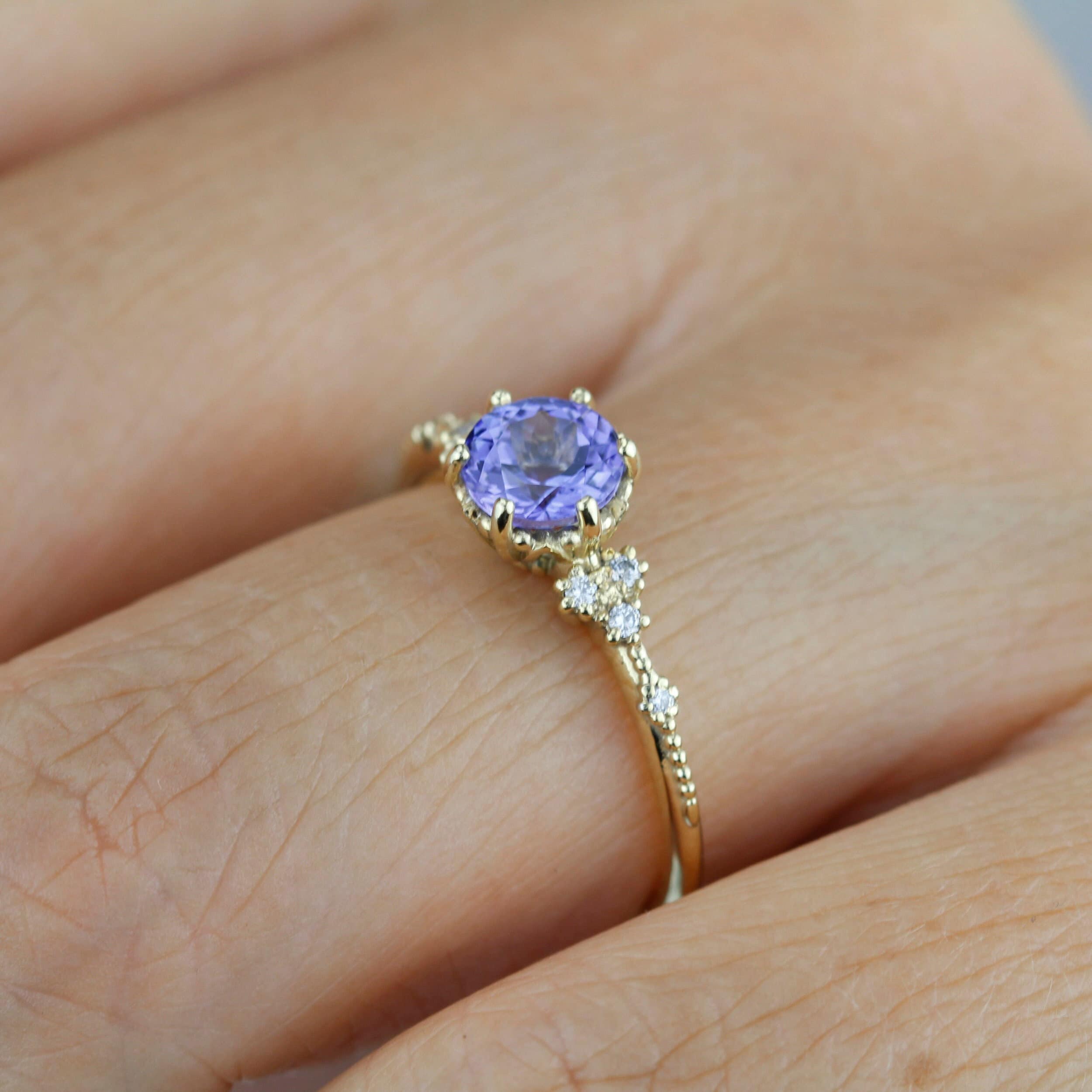Buy Tanzanite and Diamond Ring | R345 TANZANITE Online in India - Etsy