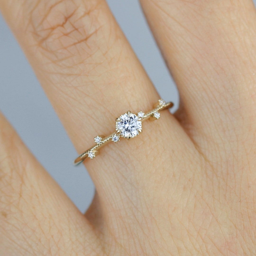 Petite Diamond Engagement Rings Wedding Band With Spaced Out