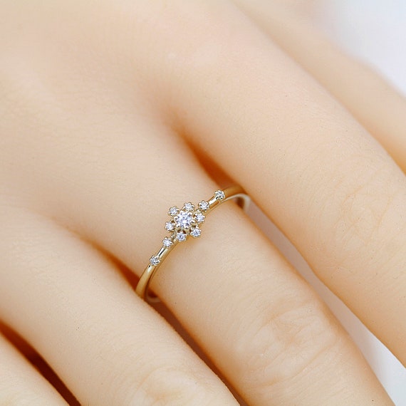 Minimalist Engagement Ring, Simple Engagement Ring, Delicate