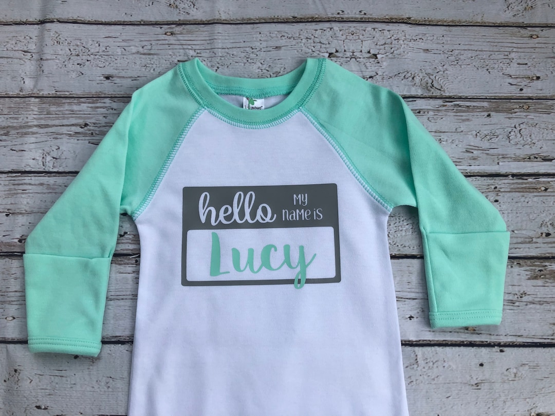 Hello World My Name Is, Newborn Gown, Hospital Outfit Boy Coming Home ...