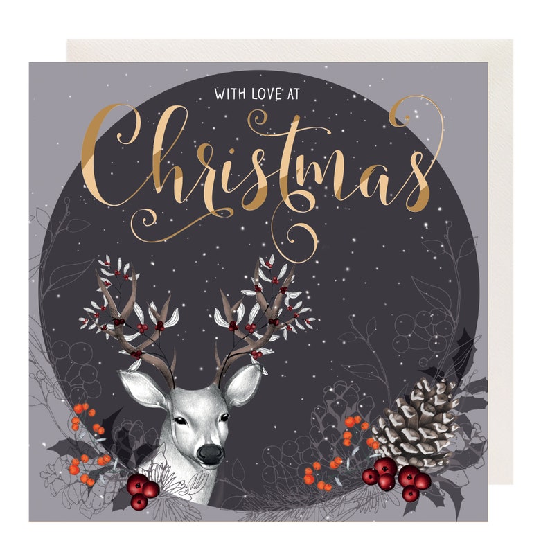 Pack of Christmas cards Luxury  cards Beautiful hand foiled and embellished Christmas wreaths surrounding seasonal messages