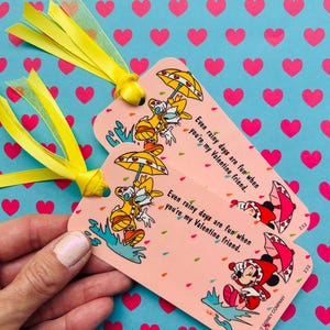 Disney Minnie und Daisy Vintage Valentine BFF Lesezeichen Upcycled